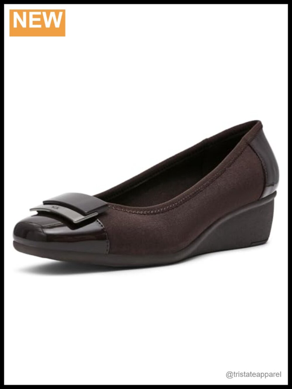 Anne Klein Waverly Wedge Pump Slip-On Stretch Fabric Business Casual